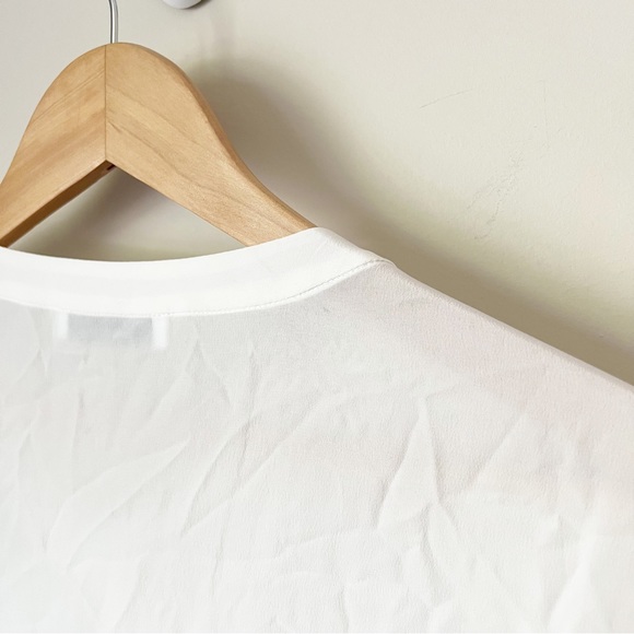 Sandro Paris Cleo Tie Lace Up Silk Blouse Ecru Off-White 2 EU 38 NWOT - Picture 13 of 15